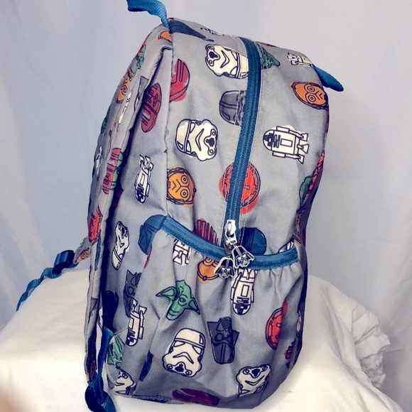 STAR WARS Hanna Anderson gray back pack. R2D2 Yoda, C-3PO, Darth Vader graphics - Picture 7 of 16